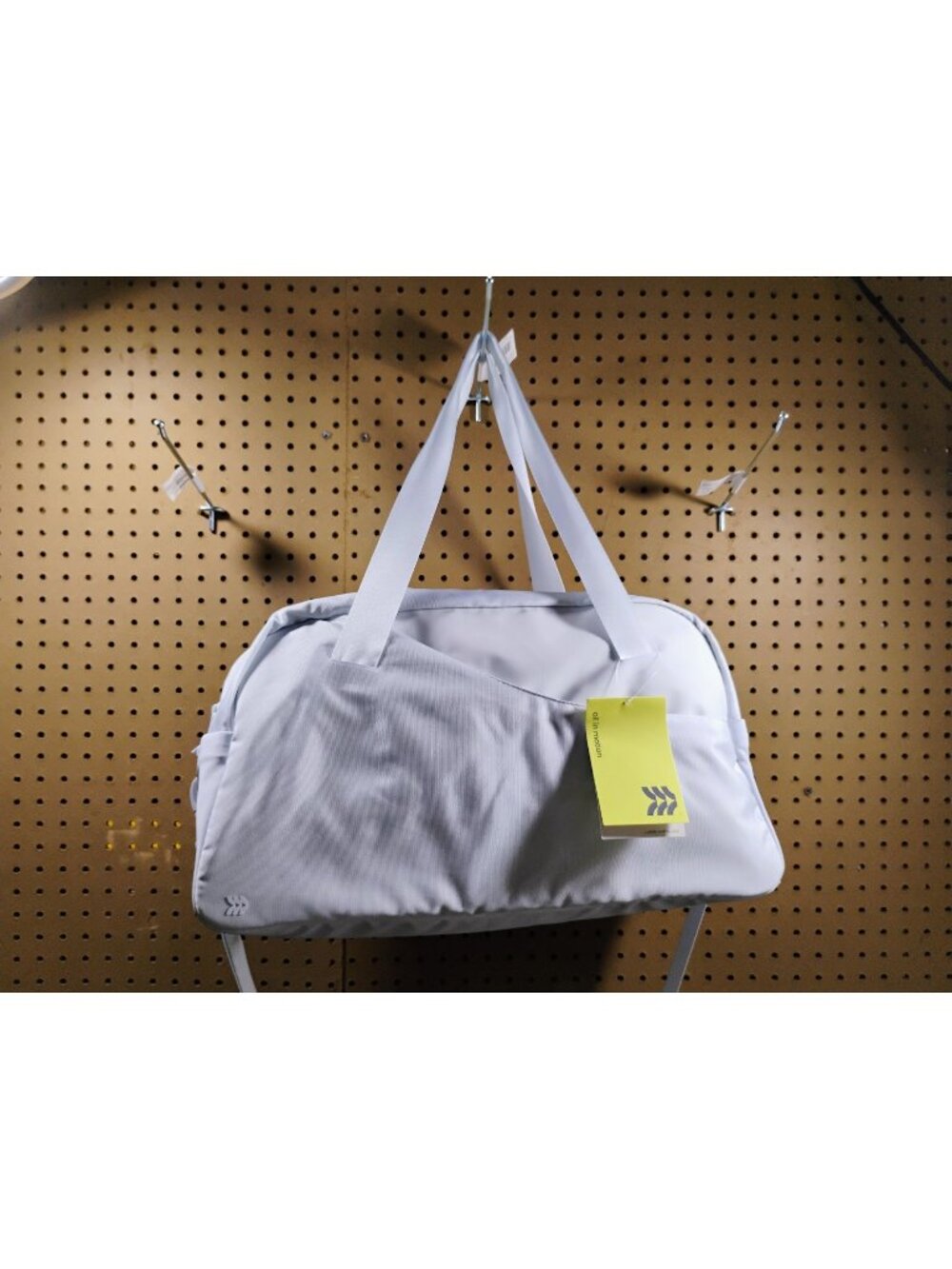 All In Motion Large White Duffel Bag With Water-Repellent Fabric & Ventilation